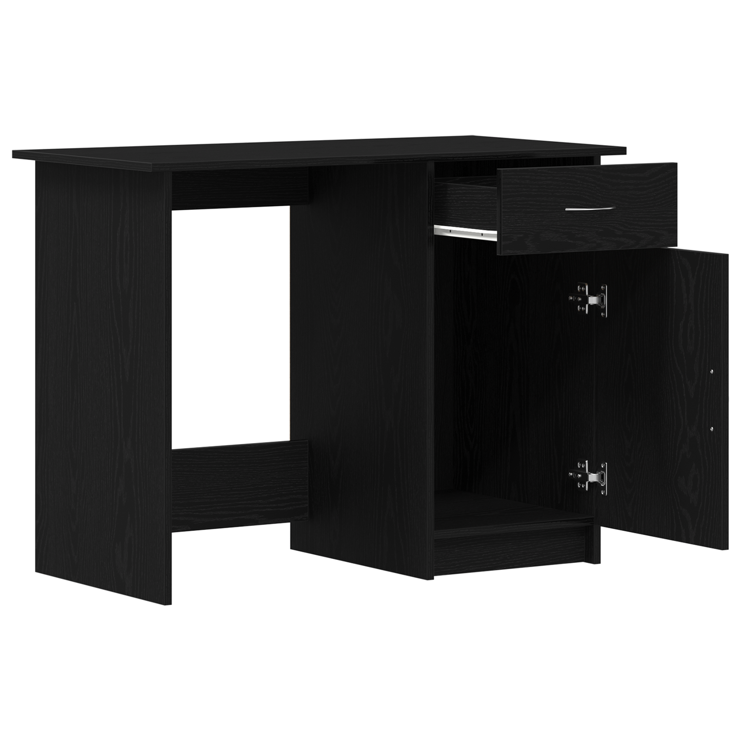 Skrivebord Sort Eg 100X50X76 Cm Støbt Træ