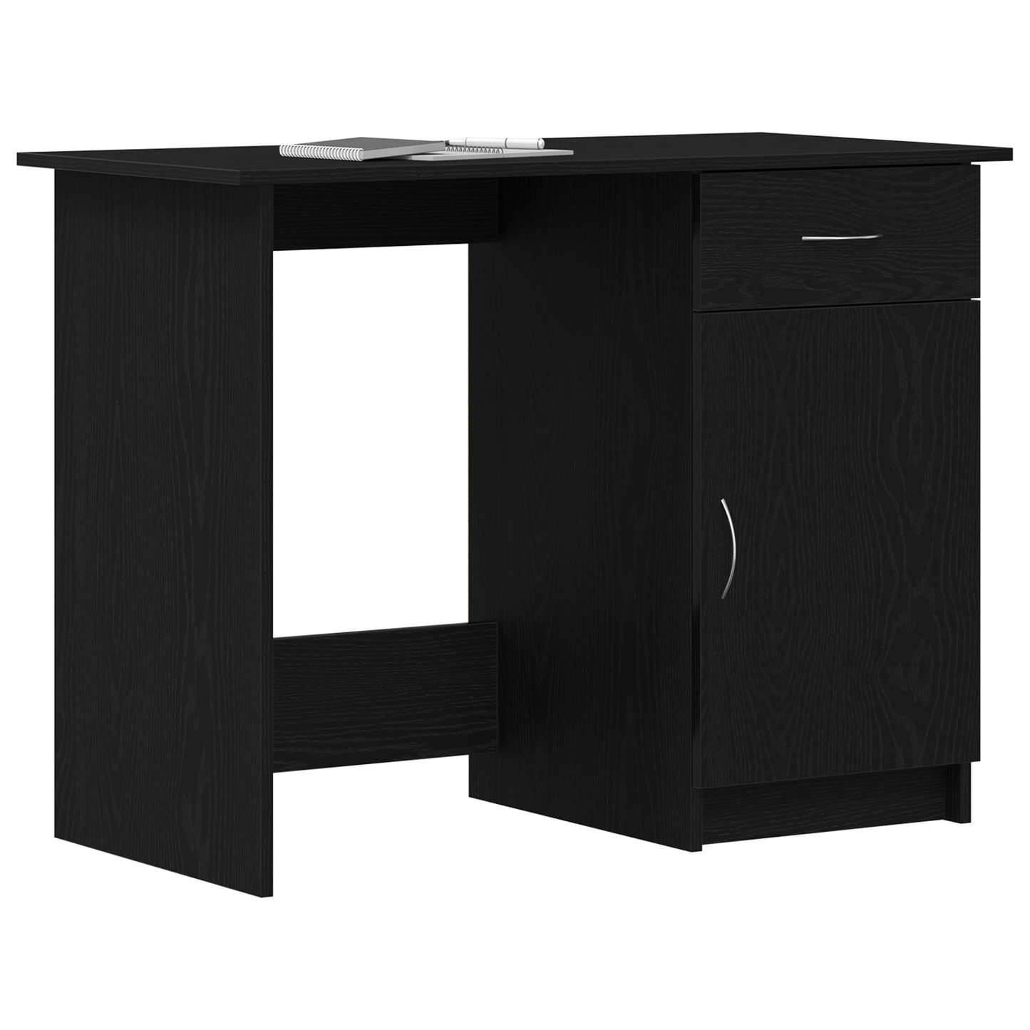 Skrivebord Sort Eg 100X50X76 Cm Støbt Træ