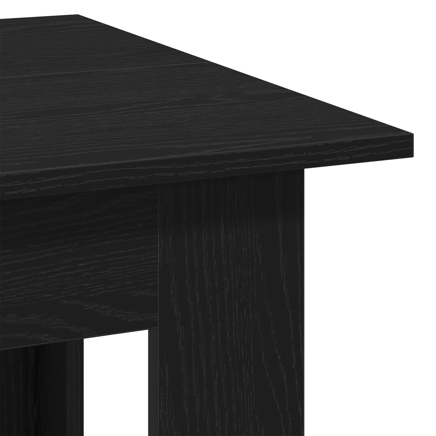 Sofabord I Sort Egetræ 100X60X42 Cm Lavet Af Konstrueret Træ