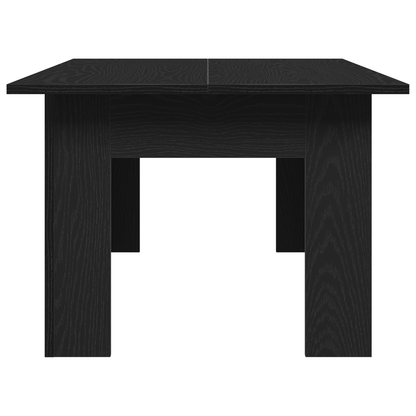 Sofabord I Sort Egetræ 100X60X42 Cm Lavet Af Konstrueret Træ