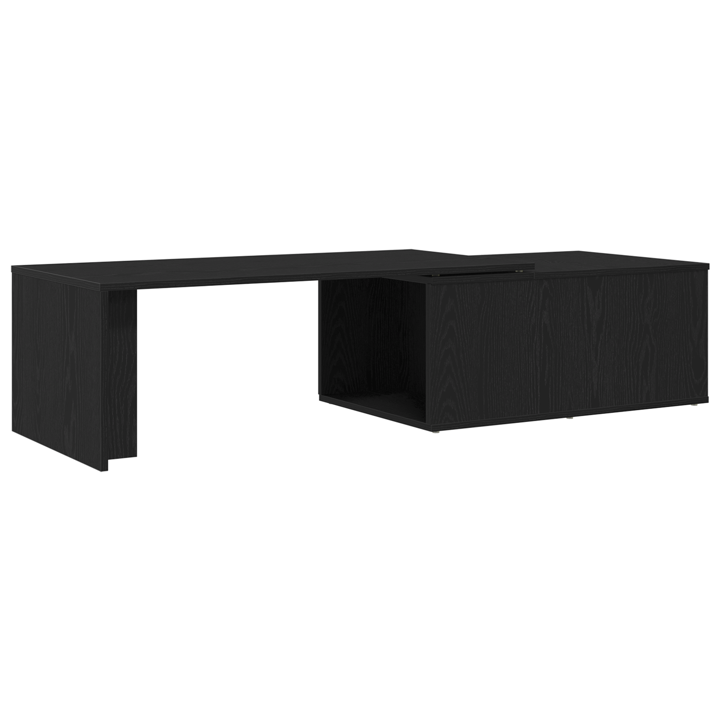Kaffebord I Sort Egetræ 150X50X35 Cm - Fremstillet Af Træ