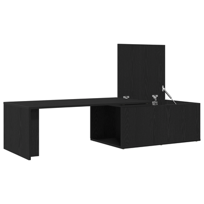 Kaffebord I Sort Egetræ 150X50X35 Cm - Fremstillet Af Træ