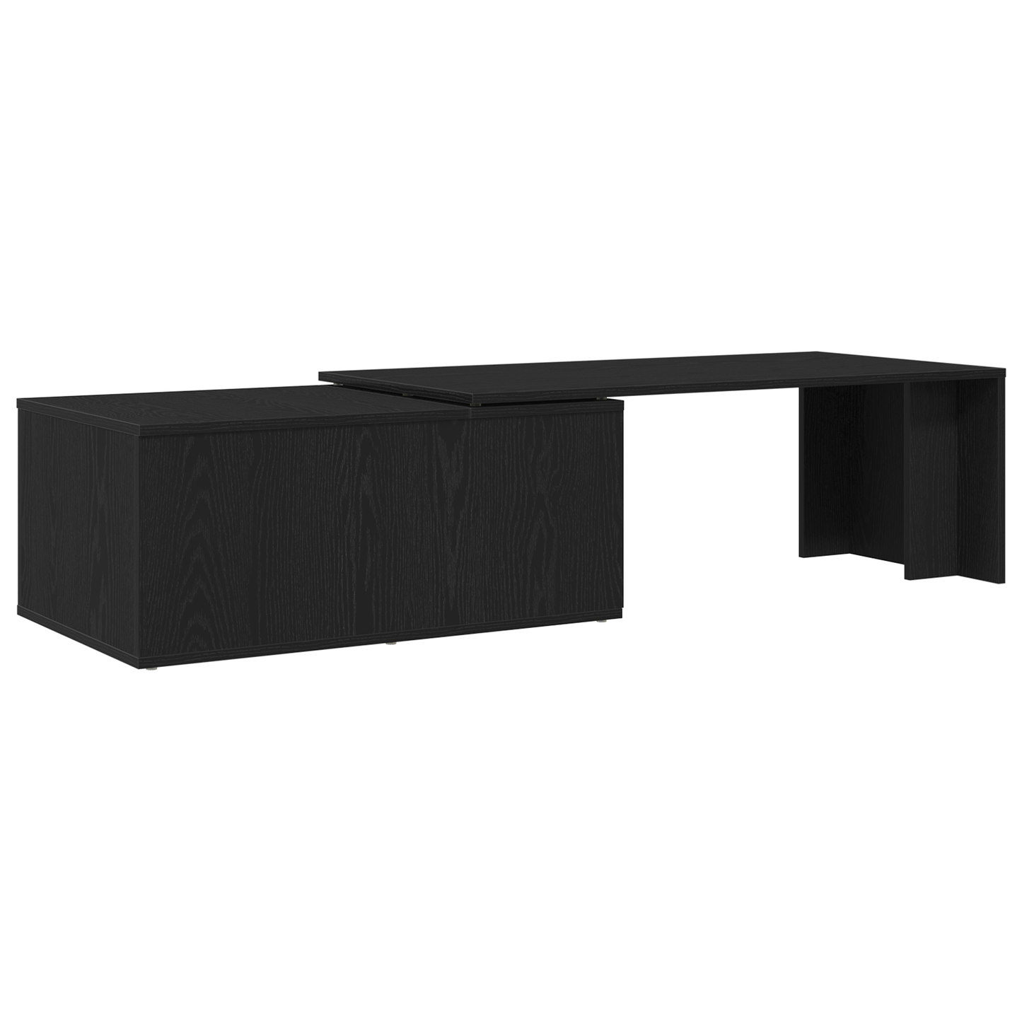 Kaffebord I Sort Egetræ 150X50X35 Cm - Fremstillet Af Træ