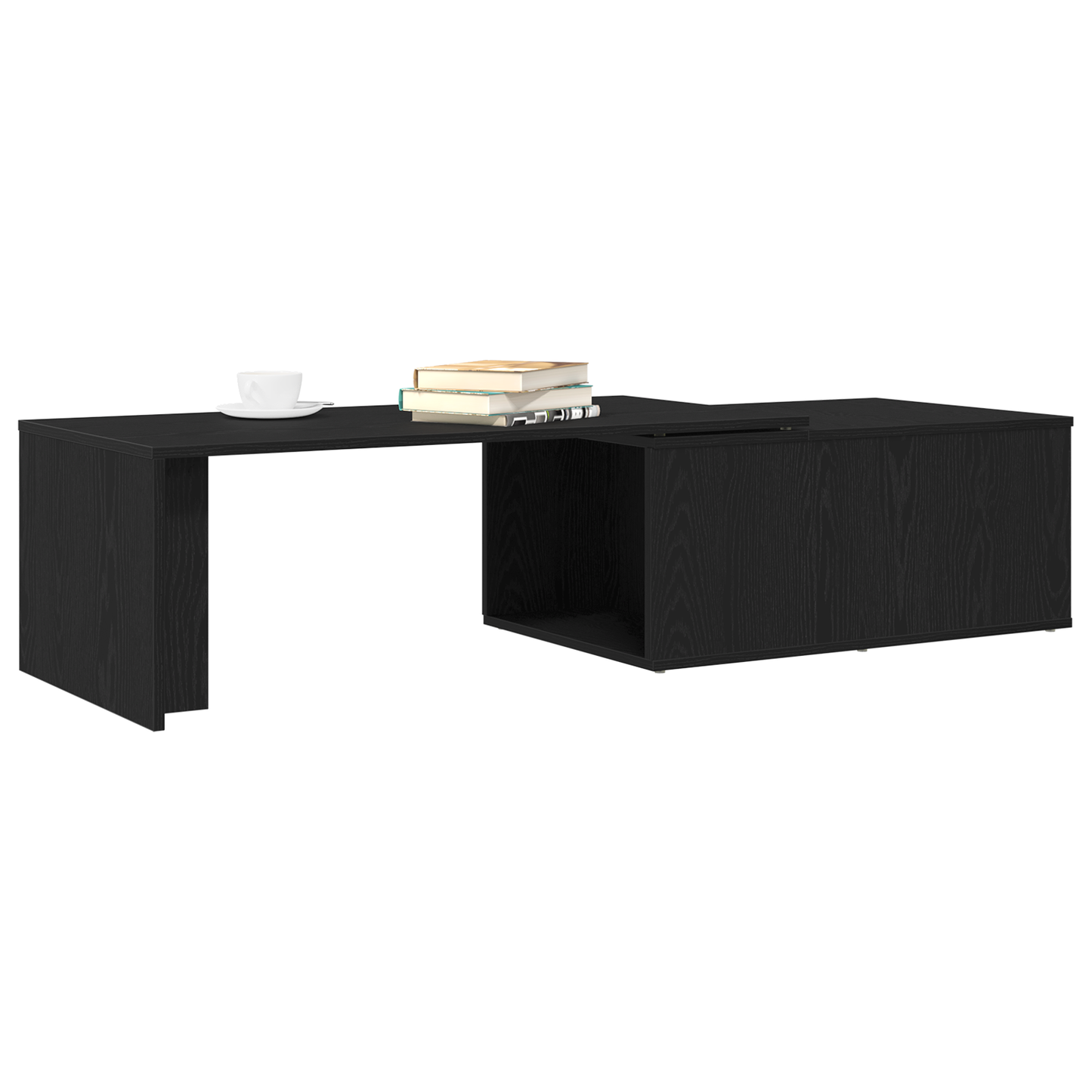 Kaffebord I Sort Egetræ 150X50X35 Cm - Fremstillet Af Træ