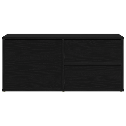 Tv-Bord Med Skuffe Sort 80 X 34 X 35.5 Cm Konstrueret Træ