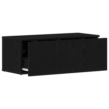 Tv-Bord Med Skuffe Sort 80 X 34 X 30 Cm Konstrueret Træ
