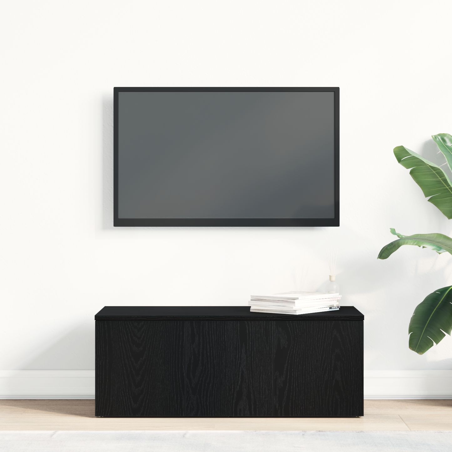 Tv-Bord Med Skuffe Sort 80 X 34 X 30 Cm Konstrueret Træ