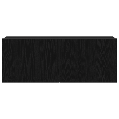 Tv Skabe Vægmonteret Sort Eg 80 X 30 X 30 Cm Konstrueret Træ