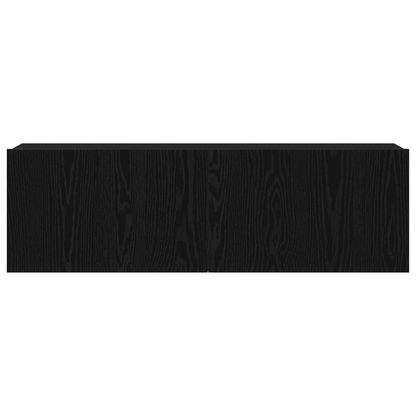 Tv Skabe Vægmonteret Sort Eg 100 X 30 X 30 Cm Konstrueret Træ