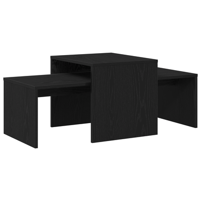 Sæt Af Borde Sort Eg 100X48X40 Cm Ingeniørtræ