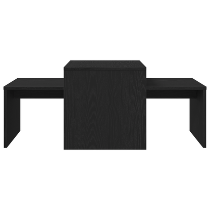 Sæt Af Borde Sort Eg 100X48X40 Cm Ingeniørtræ