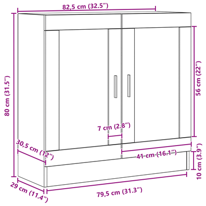 Bogskab Sort Eg 82.5 X 30.5 X 80 Cm Konstrueret Træ