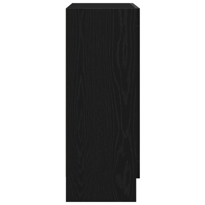 Bogskab Sort Eg 82.5 X 30.5 X 80 Cm Konstrueret Træ