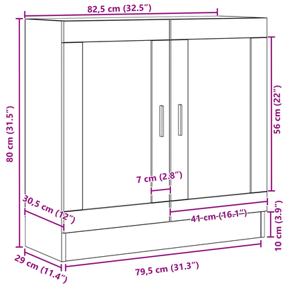 Bogskab Sort Eg 82.5 X 30.5 X 80 Cm Konstrueret Træ