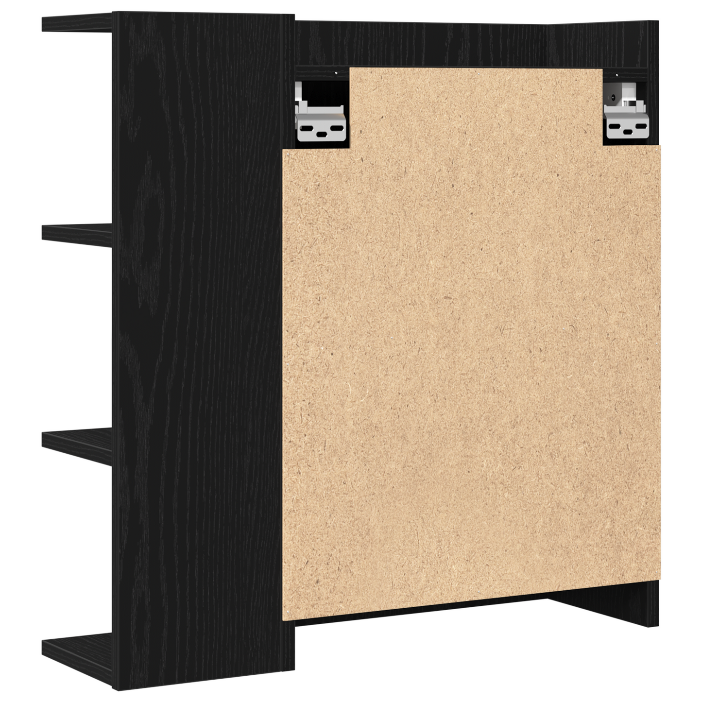 Badeværelsesspejlskab Med Hylde Sort Eg 62,5 X 20,5 X 64 Cm