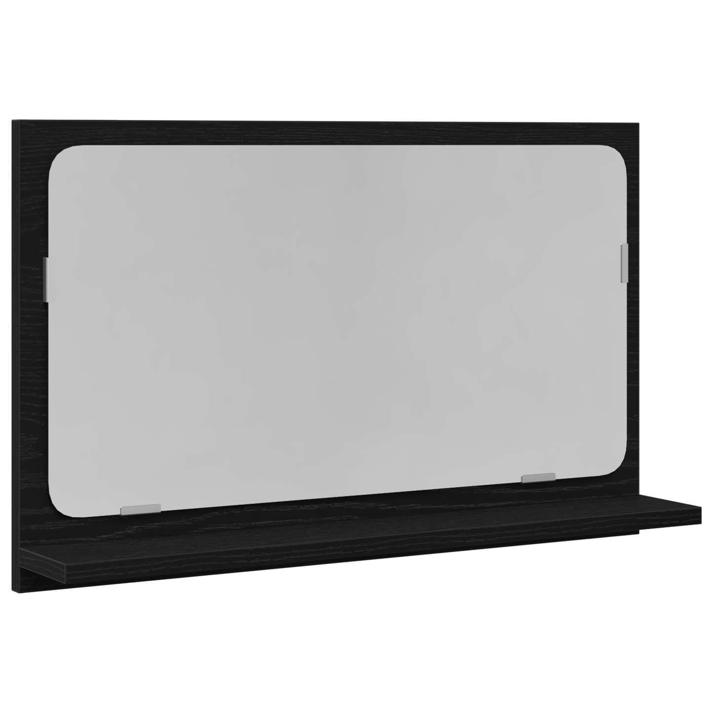 Spejlhylde Med Hylde Sort Eg 60 X 10.5 X 37 Cm Konstrueret Træ
