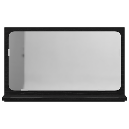 Spejlhylde Med Hylde Sort Eg 60 X 10.5 X 37 Cm Konstrueret Træ