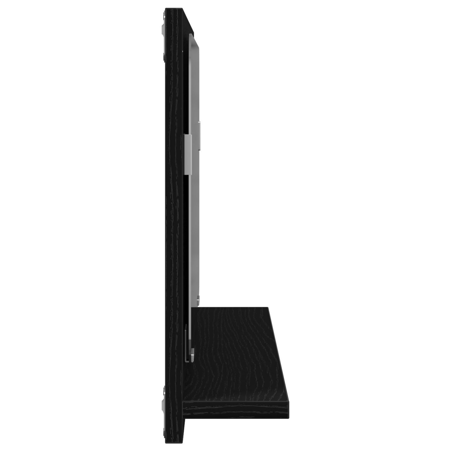Spejlhylde Med Hylde Sort Eg 60 X 10.5 X 37 Cm Konstrueret Træ