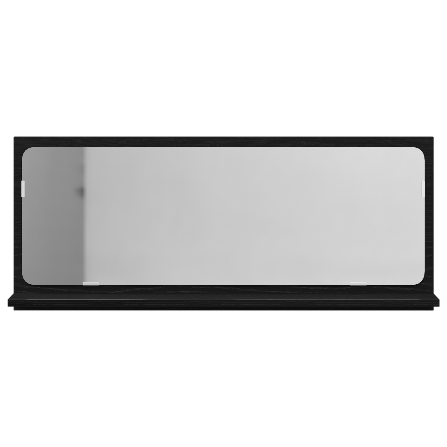 Spejlhylde Med Hylde Sort Eg 90 X 10.5 X 37 Cm Konstrueret Træ