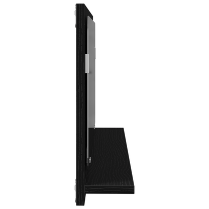 Spejlhylde Med Hylde Sort Eg 90 X 10.5 X 37 Cm Konstrueret Træ