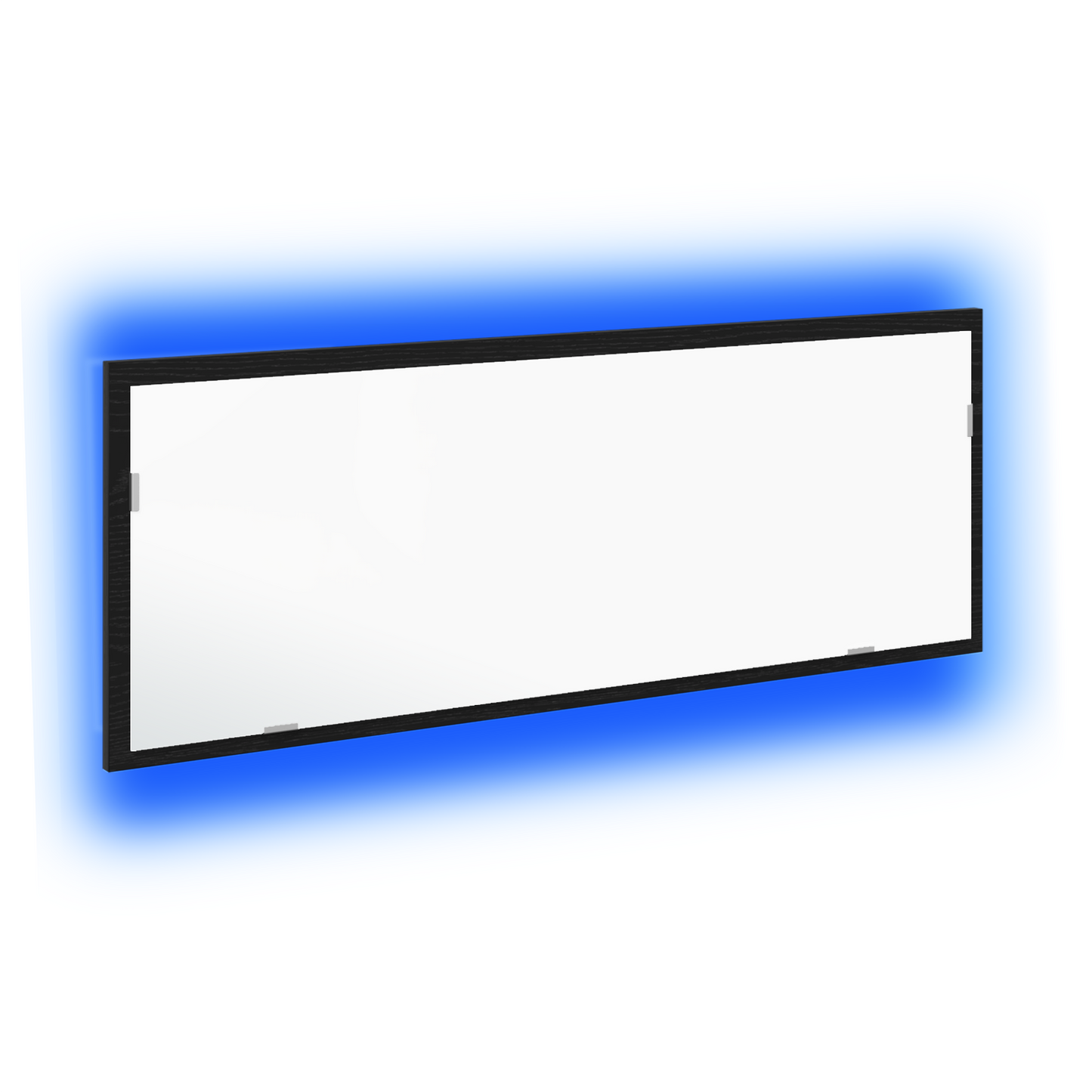 Led Badeværelsesspejl Sort Eg 100 X 8,5 X 37 Cm Konstrueret Træ