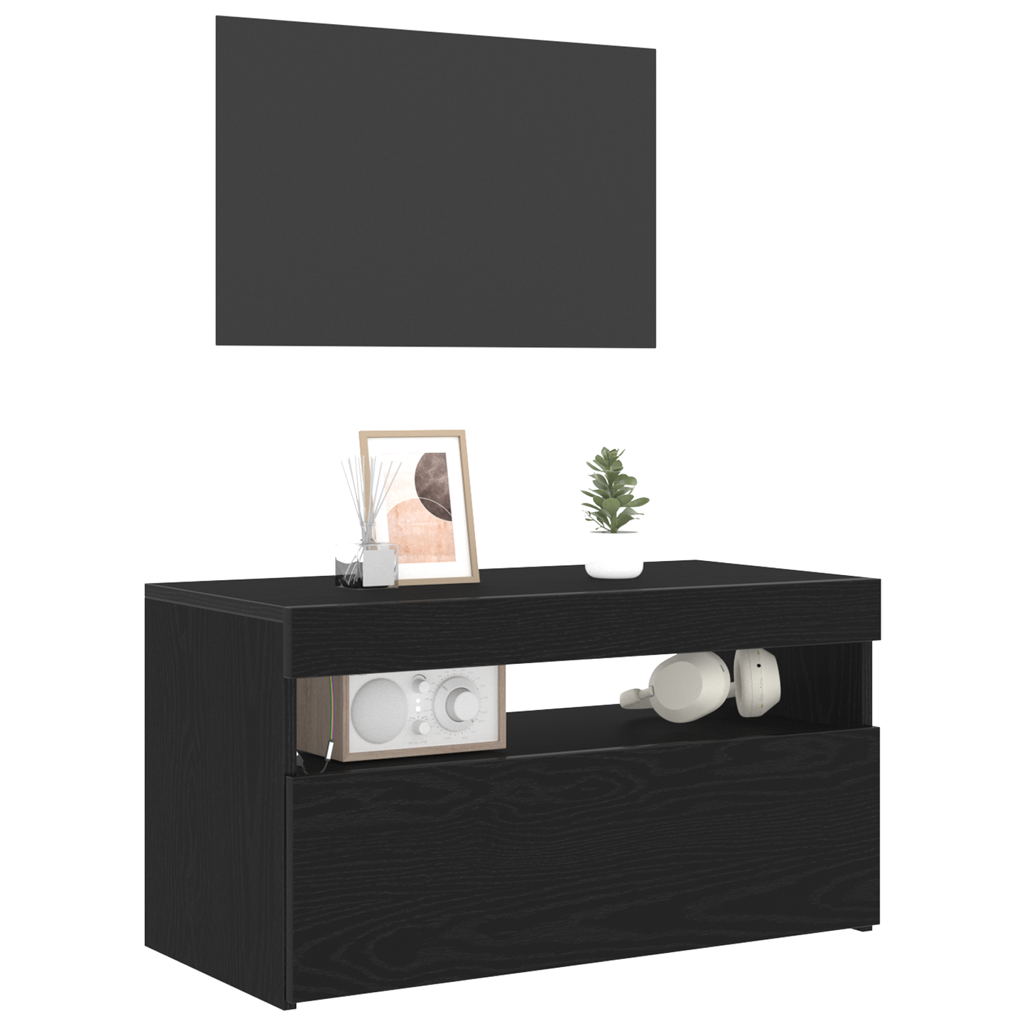 Tv-Skab Sort 75 X 35 X 40 Cm Konstrueret Træ