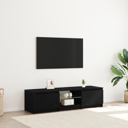 Tv-Skab Sort 140 X 38.5 X 36 Cm Konstrueret Træ
