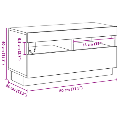 Tv-Skab Sort 80 X 35 X 40 Cm Konstrueret Træ