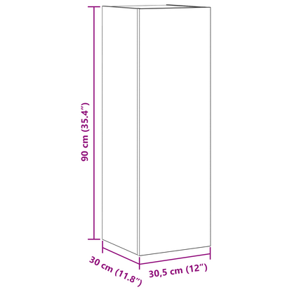 Væghængt Tv Skab Sort Eg 30.5 X 30 X 90 Cm Konstrueret Træ
