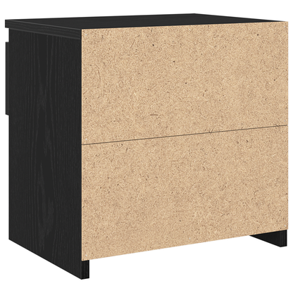 Sengebord I Sort Eg 40X30X39 Cm Lavet Af Konstrueret Træ