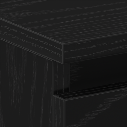 Sengeborde 2 Stk Sort Eg 40X30X39 Cm Lavet Af Træ