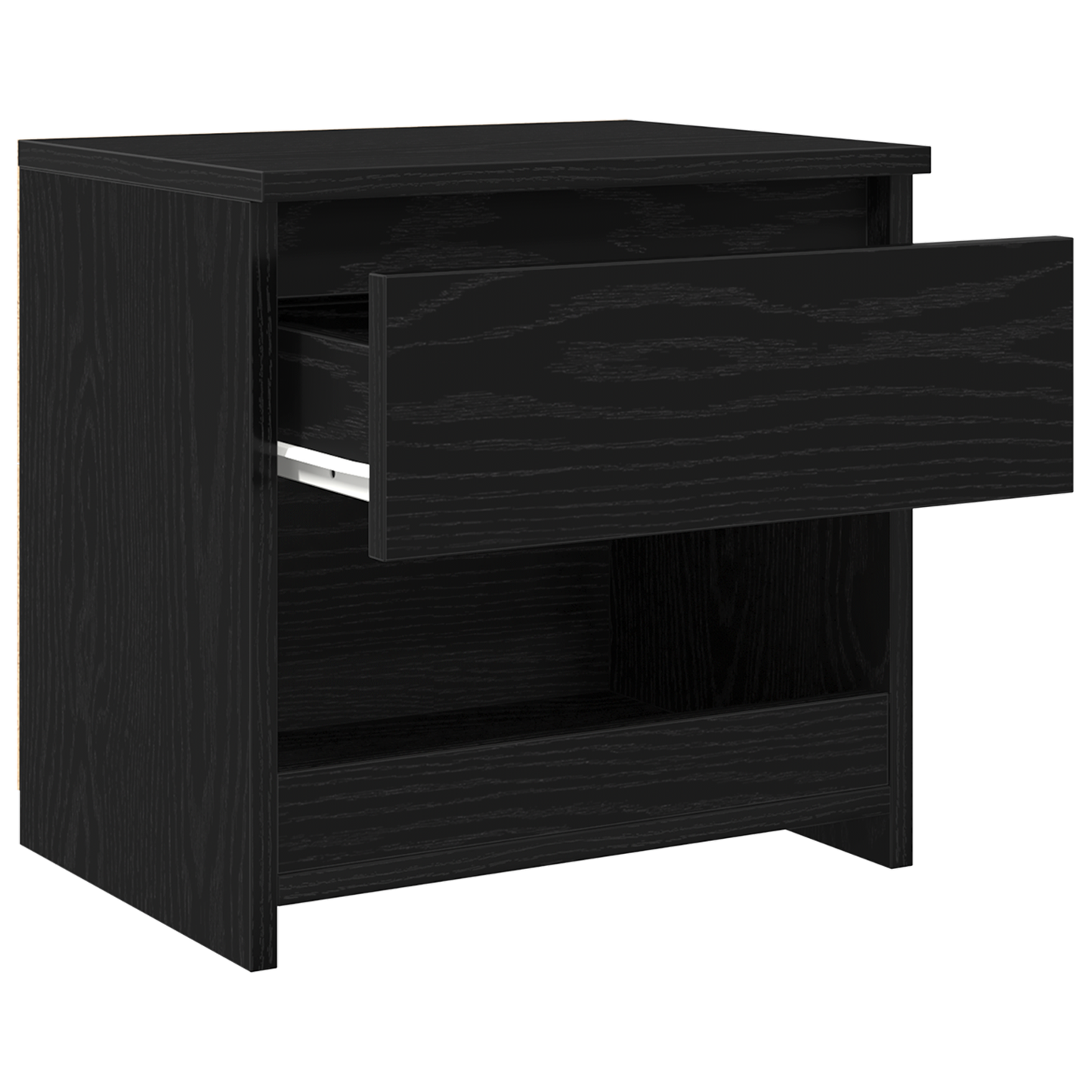 Sengeborde 2 Stk Sort Eg 40X30X39 Cm Lavet Af Træ
