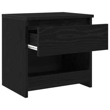Sengeborde 2 Stk Sort Eg 40X30X39 Cm Lavet Af Træ