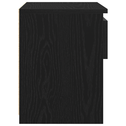 Sengeborde 2 Stk Sort Eg 40X30X39 Cm Lavet Af Træ