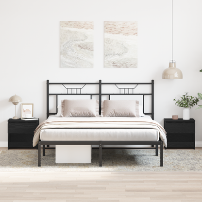Sengeborde 2 Stk Sort Eg 40X30X39 Cm Lavet Af Træ