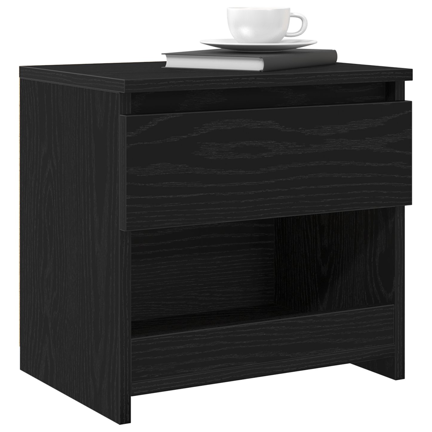 Sengeborde 2 Stk Sort Eg 40X30X39 Cm Lavet Af Træ