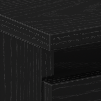 Sengebord Med Træben Sort Eg 40X35X69 Cm