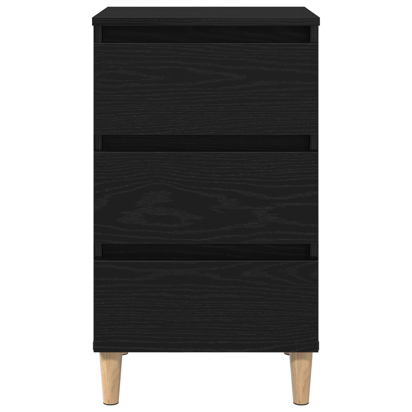 Sengebord Med Træben Sort Eg 40X35X69 Cm