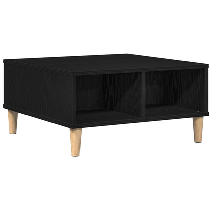 Kaffebord Sort Eg 60X60X30 Cm Ingeniørtræ