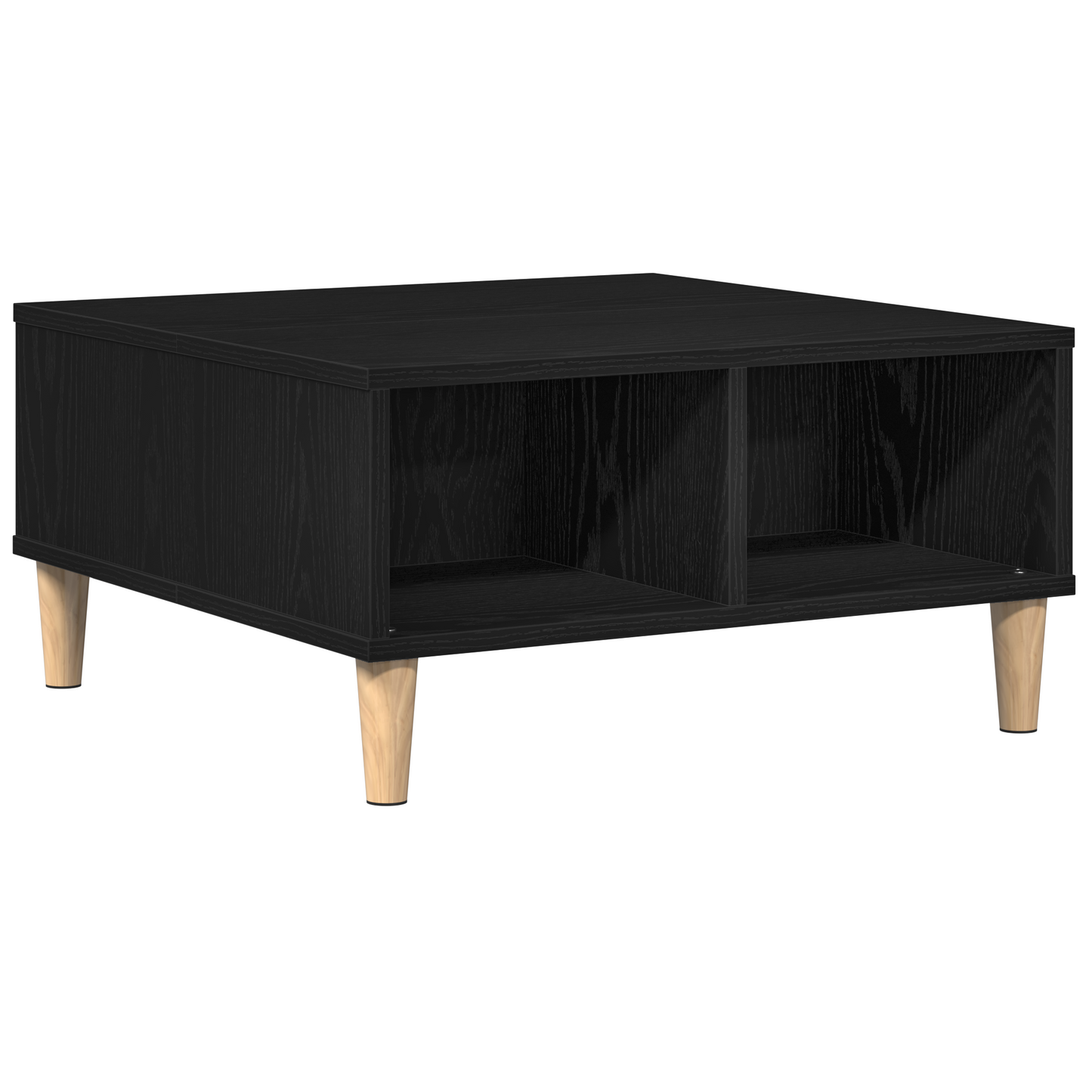 Kaffebord Sort Eg 60X60X30 Cm Ingeniørtræ