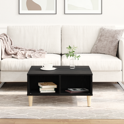 Kaffebord Sort Eg 60X60X30 Cm Ingeniørtræ