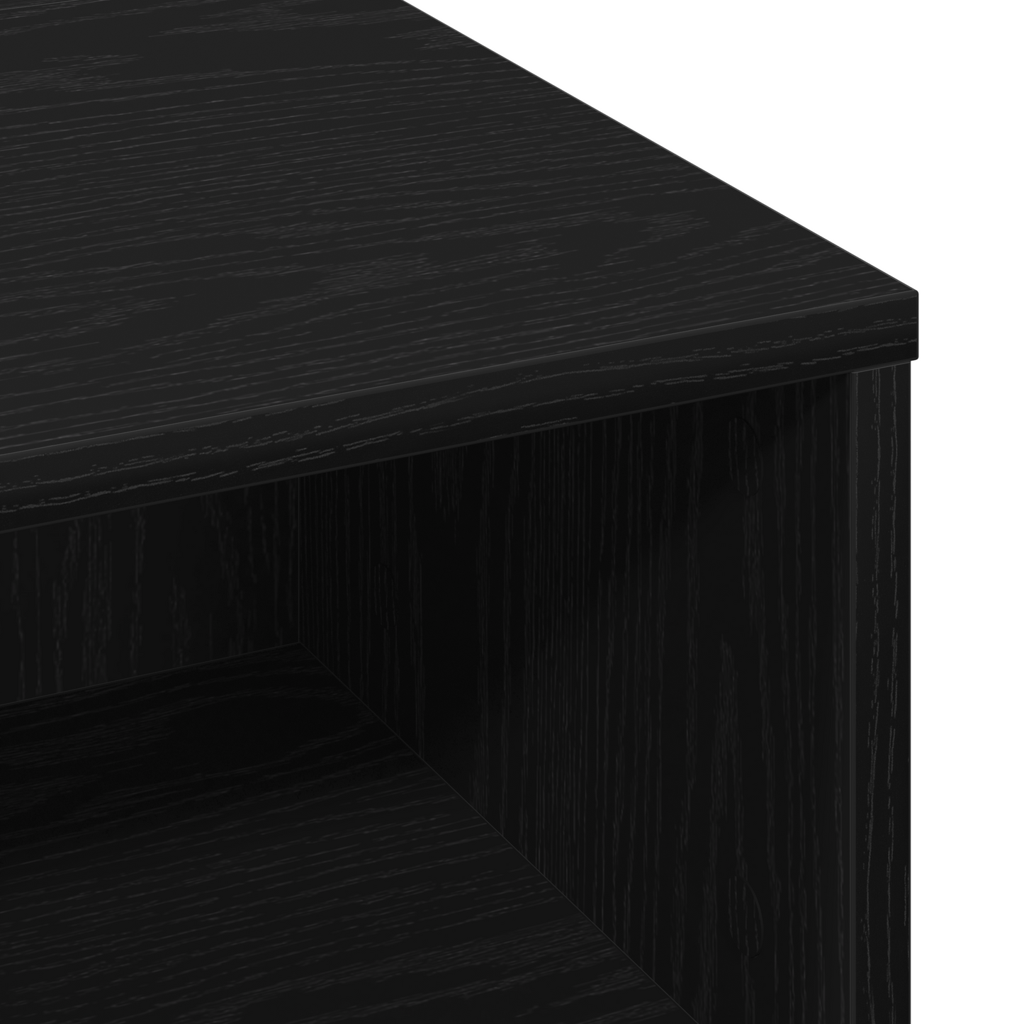 Kaffe Bord Sort Eg 60X60X30 Cm Konstrueret Træ