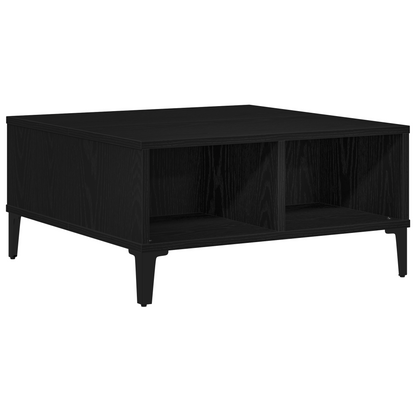 Kaffe Bord Sort Eg 60X60X30 Cm Konstrueret Træ