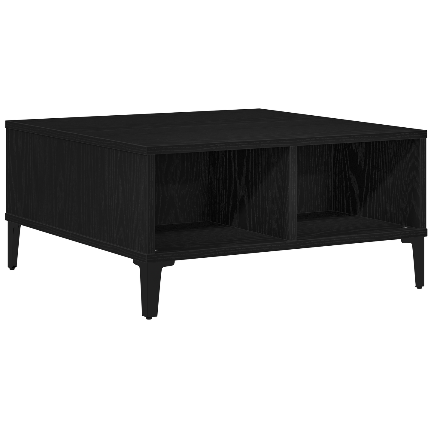 Kaffe Bord Sort Eg 60X60X30 Cm Konstrueret Træ