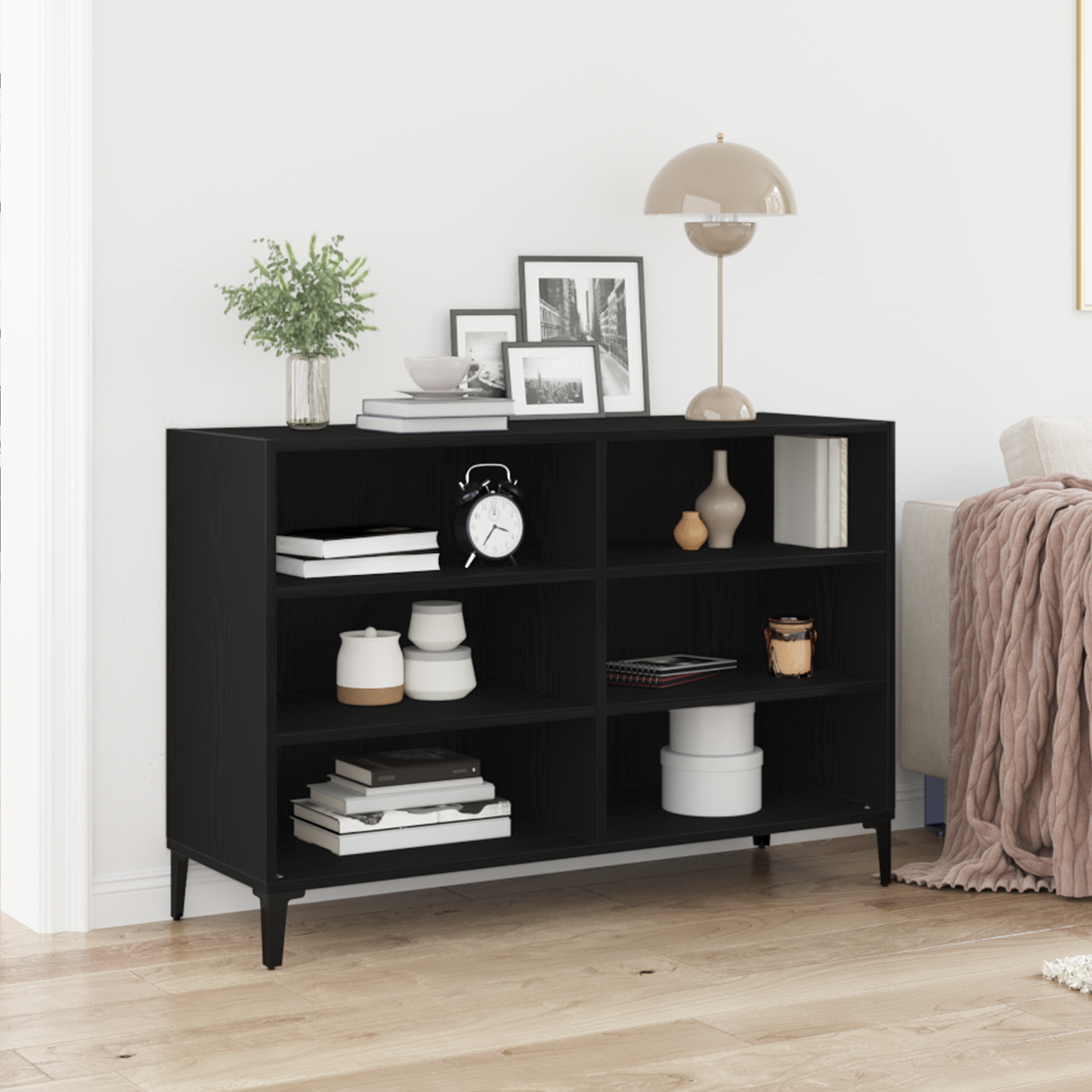 Skænk Sort Eg 103,5X35X70 Cm Lavet Af Træ