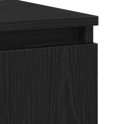Skænk Med Skuffe Sort Eg 60 X 35 X 70 Cm Konstrueret Træ
