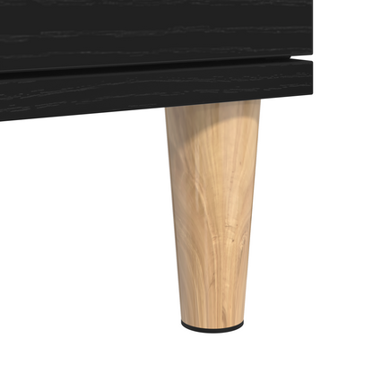 Skænk Med Skuffe Sort Eg 60 X 35 X 70 Cm Konstrueret Træ