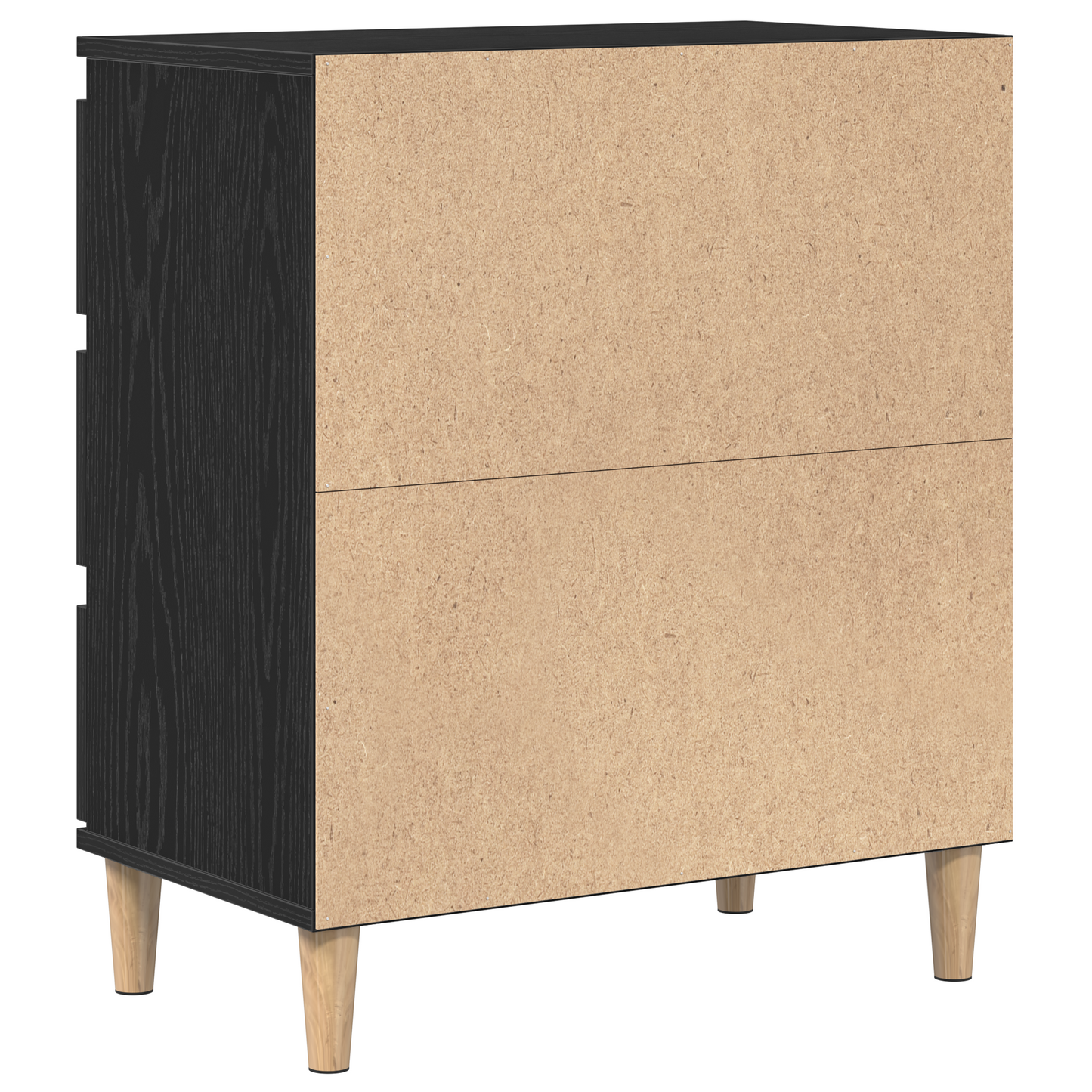 Skænk Med Skuffe Sort Eg 60 X 35 X 70 Cm Konstrueret Træ