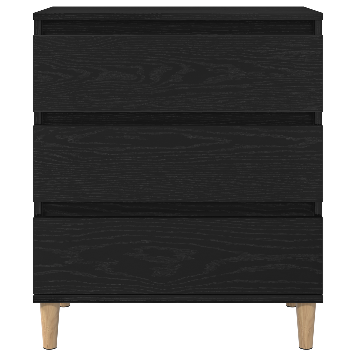 Skænk Med Skuffe Sort Eg 60 X 35 X 70 Cm Konstrueret Træ