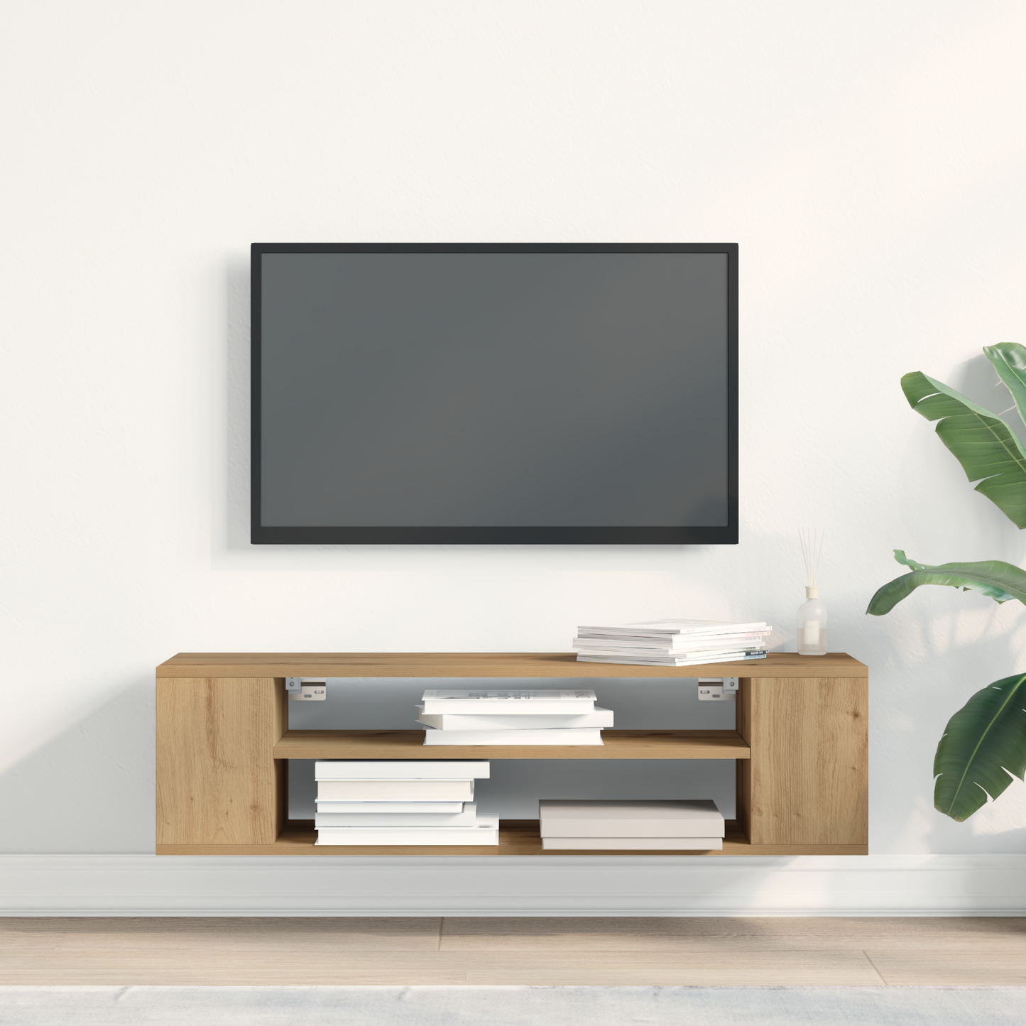 Tv-Skab Beige 100 X 30 X 26.5 Cm Konstrueret Træ
